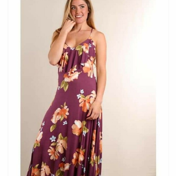 Purple floral dress - Picture 1 of 1